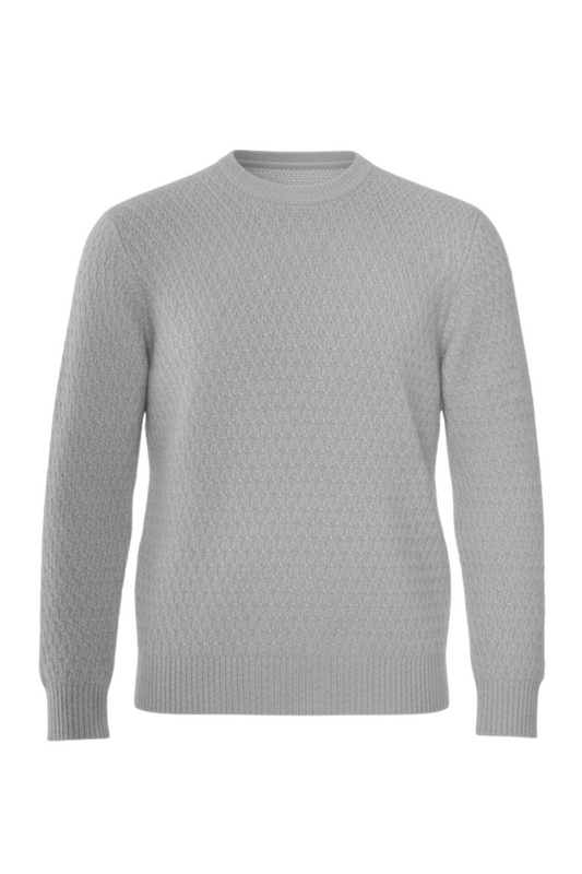 Brioni Basketweave Knit Cashmere Crewneck Sweater