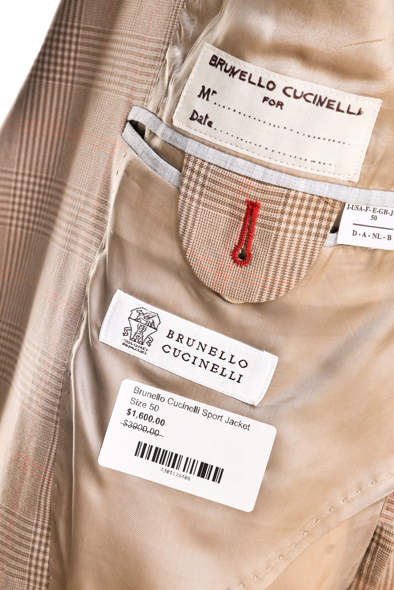 Brunello Cucinelli Prince of Wales Cotton Sport Jacket