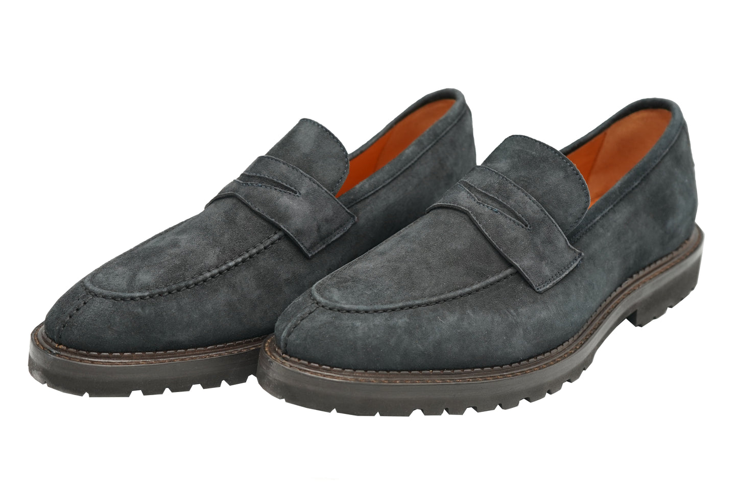Andrea Ventura Norvegese Mocassino Adler Solid Suede Penny Loafers