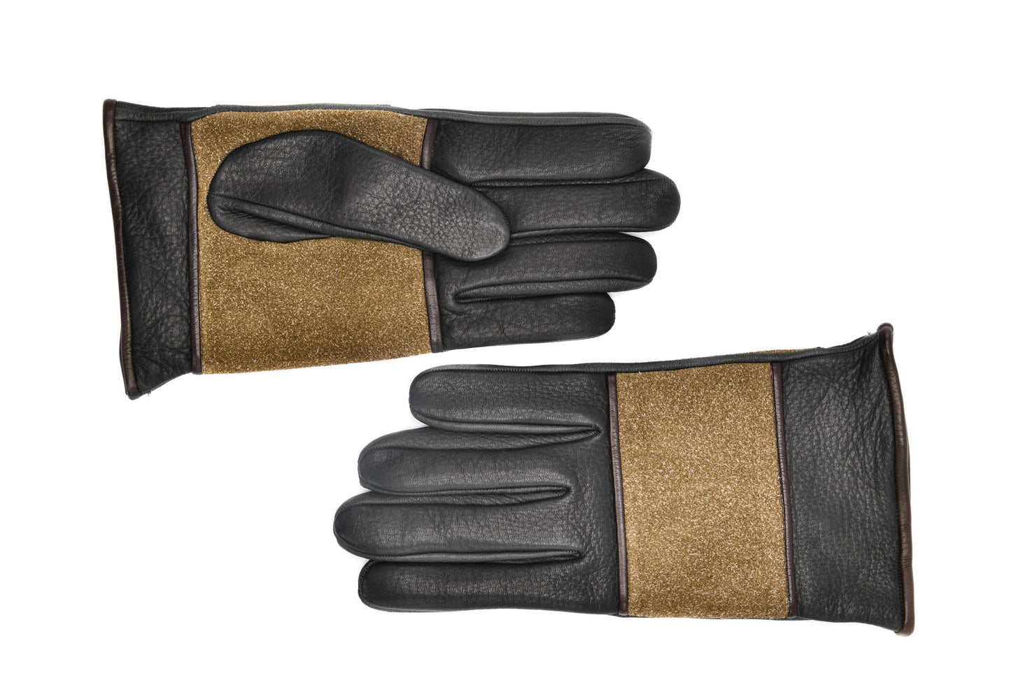 Mario Portolano Color Blocked Leather Slip On Gloves