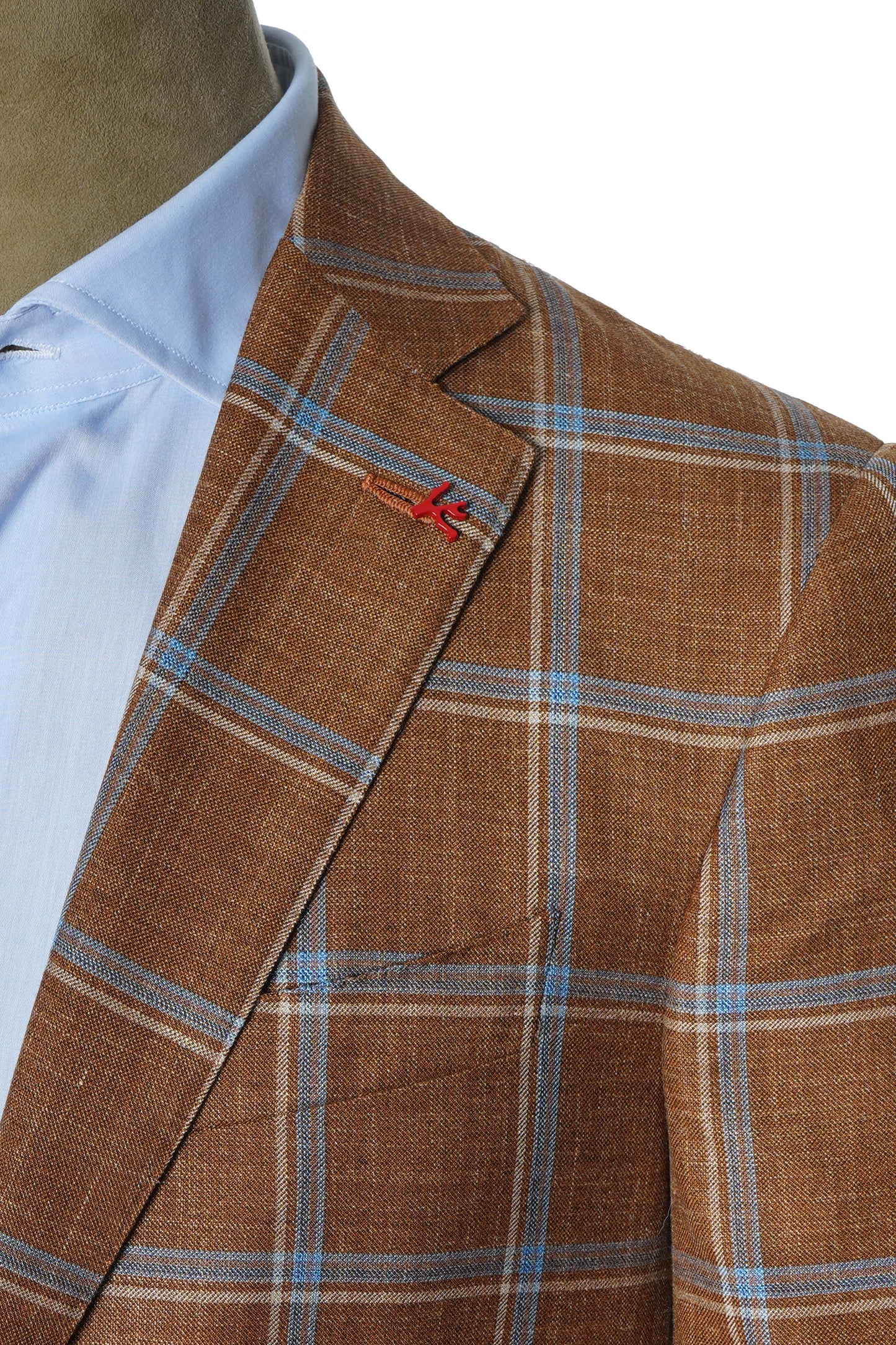 Isaia Double Windowpane Wool-Silk-Linen Suit