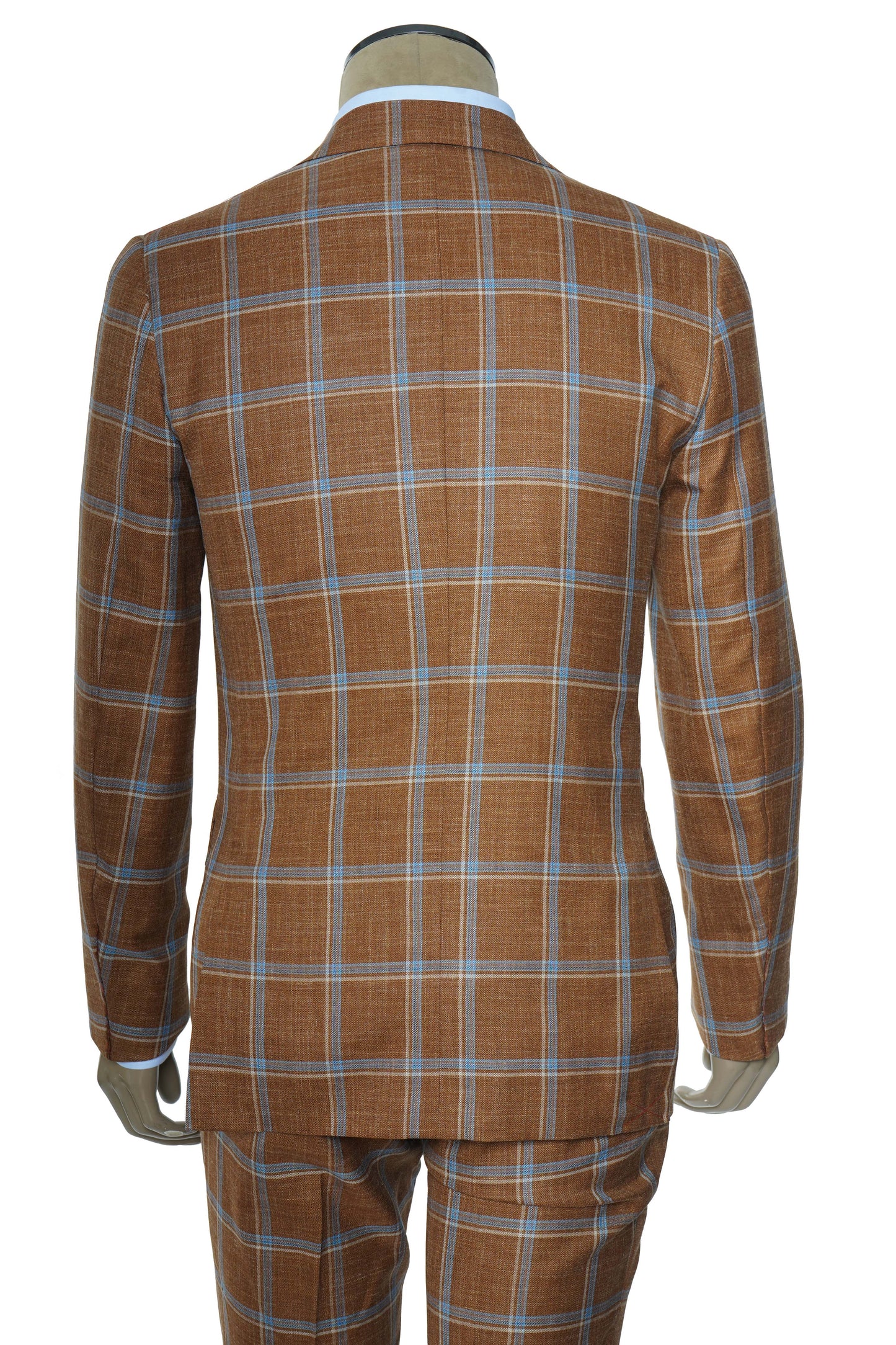 Isaia Double Windowpane Wool-Silk-Linen Suit