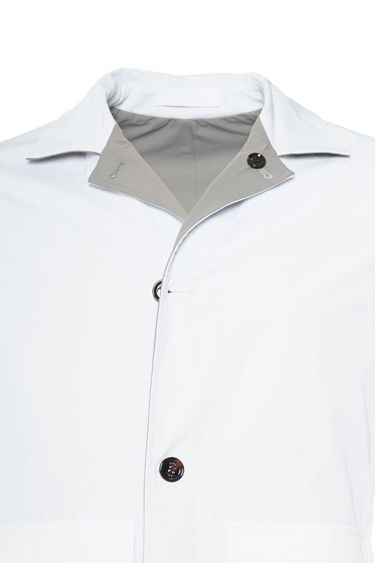 Kired Kim Solid Nylon Reversible Button Up Overcoat