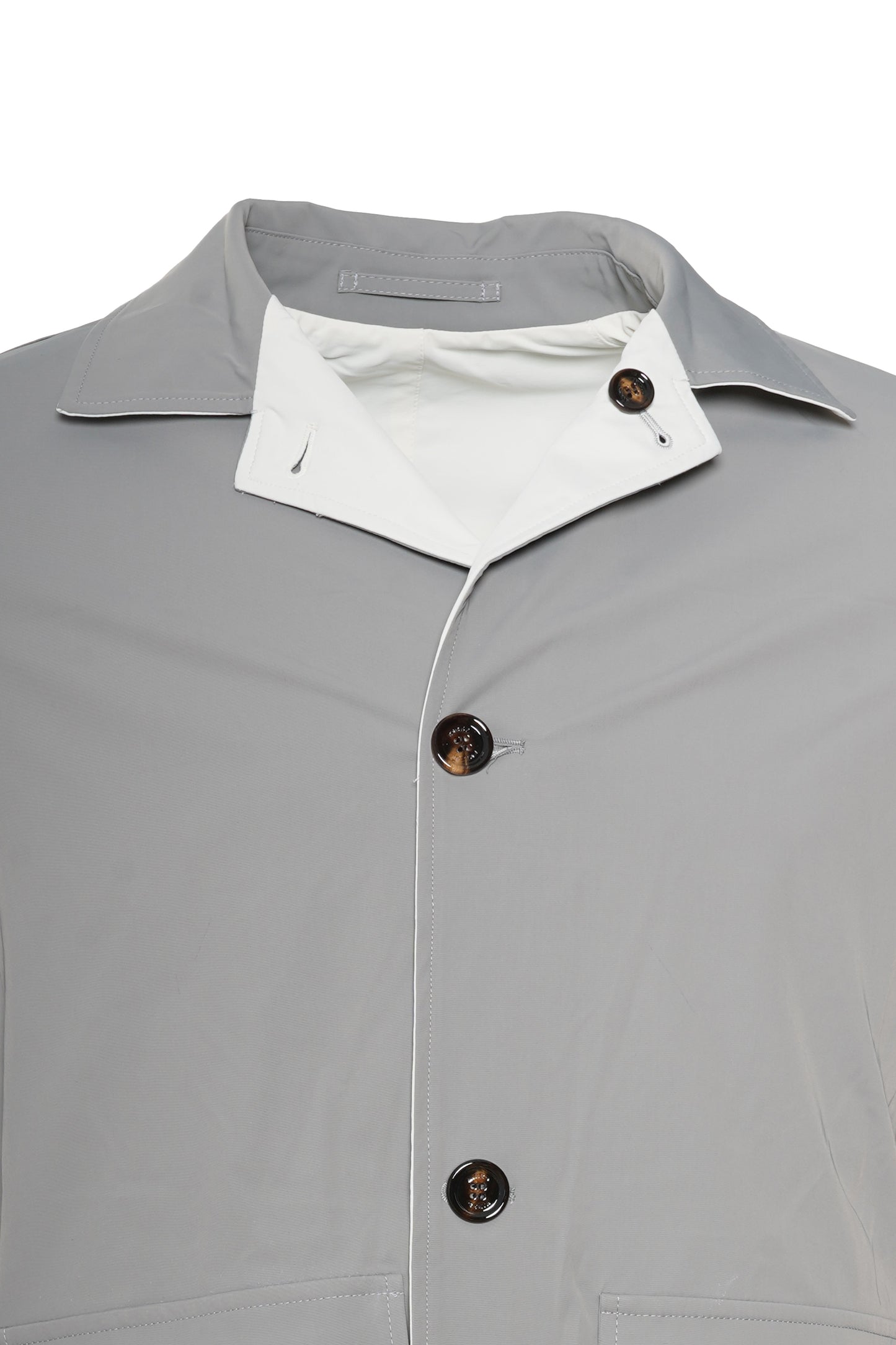 Kired Kim Solid Nylon Reversible Button Up Overcoat