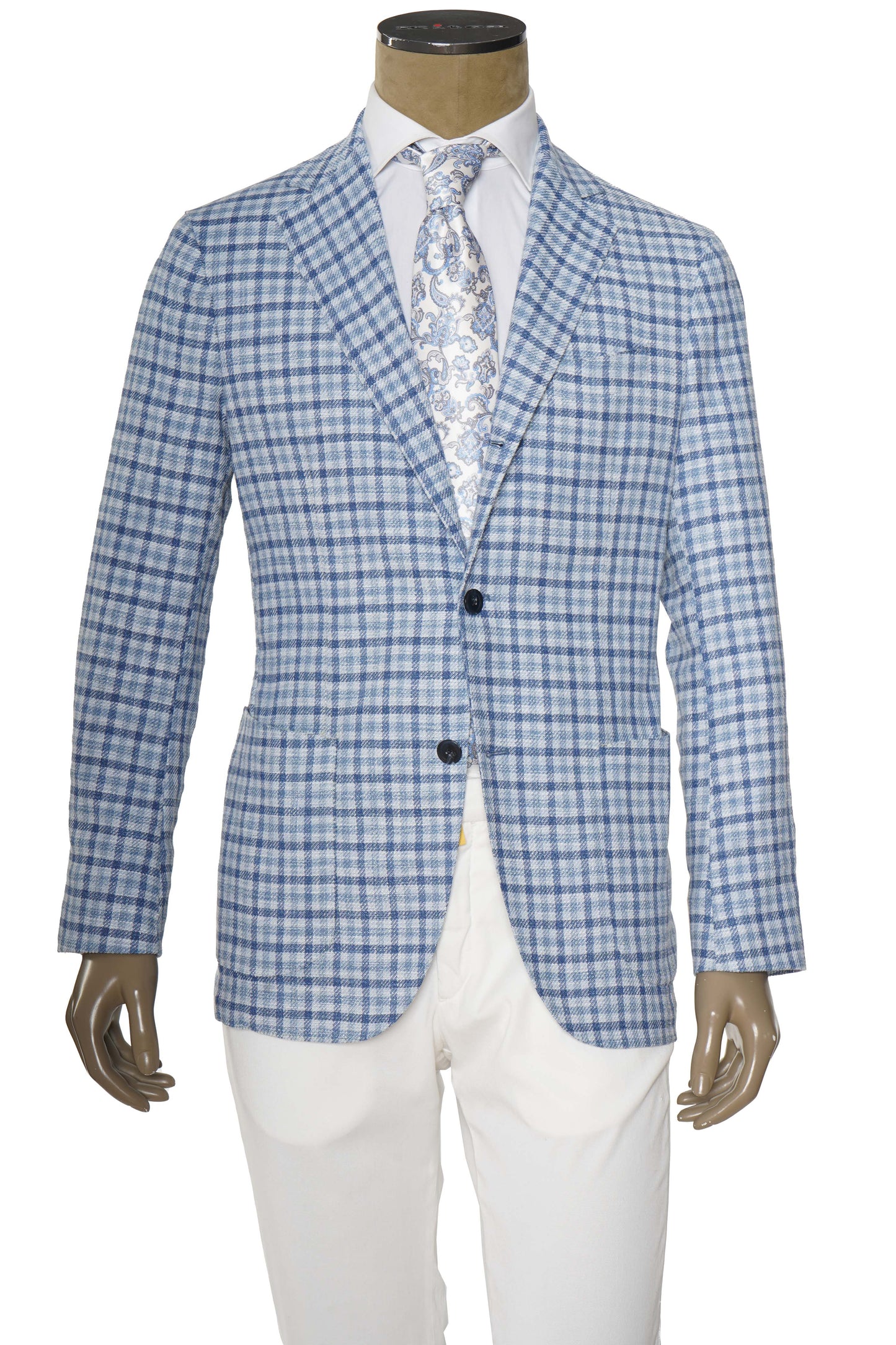 Sartorio Gingham Wool-Silk Sport Jacket