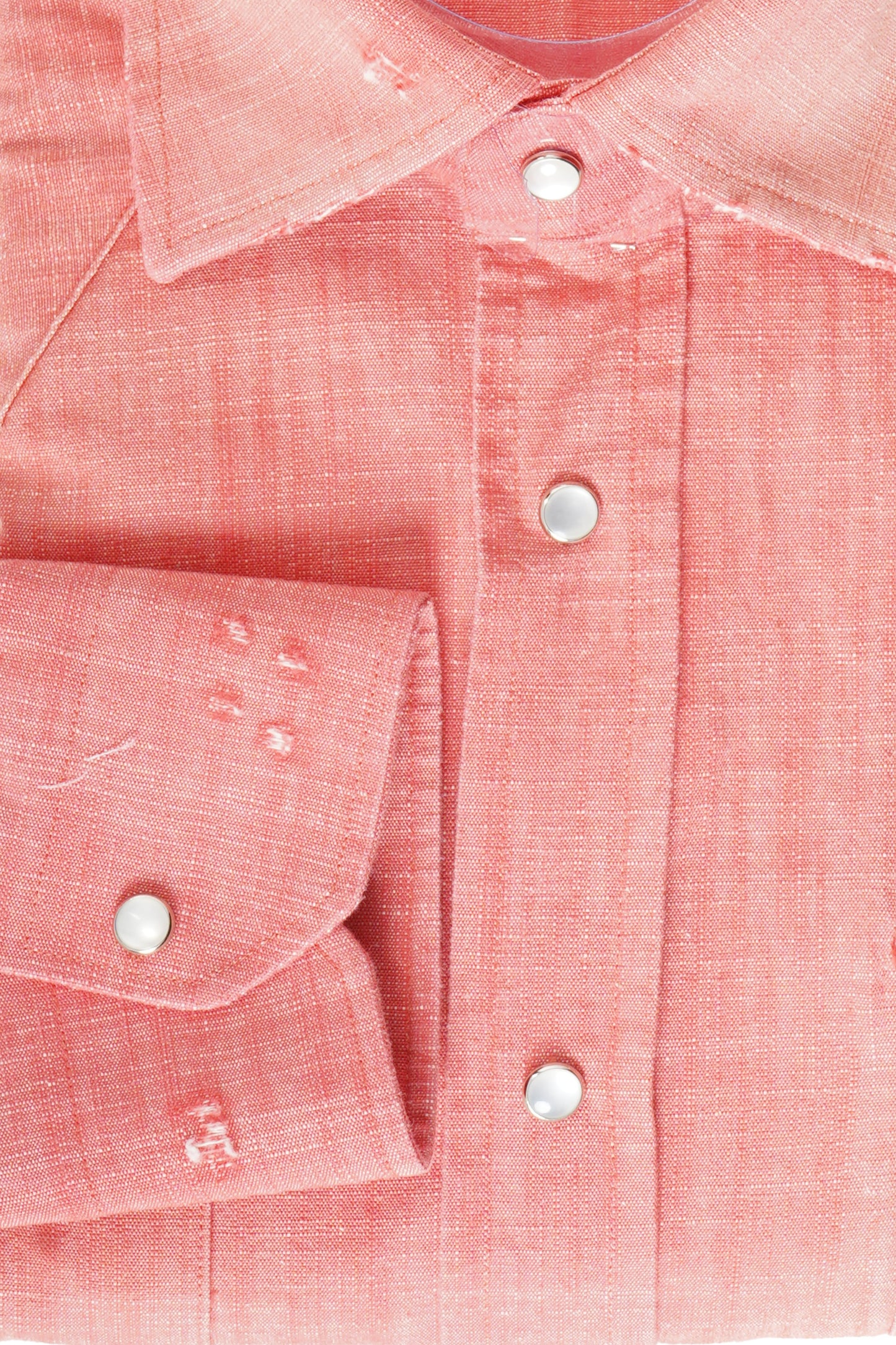 Sartorio Solid Denim Snap Button Cotton Shirt