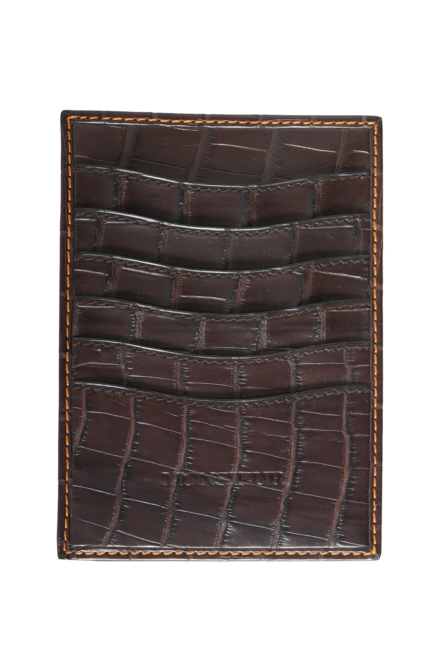 Tardini Full-Grain Calfskin-Alligator Leather Cardholder