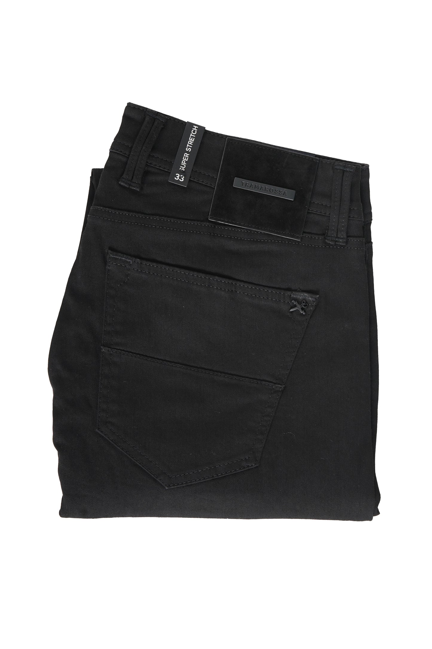 Tramarossa Solid Black Denim Pants