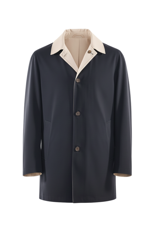 Kired by Kiton Ben Nylon Reversible Raincoat