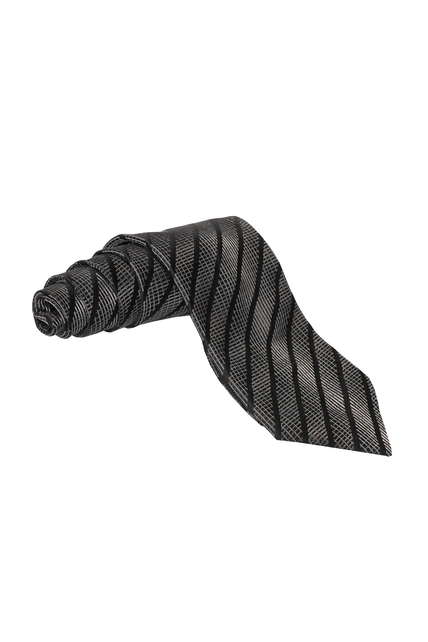 Zilli Box Check-Diagonal Stripe Silk Tie