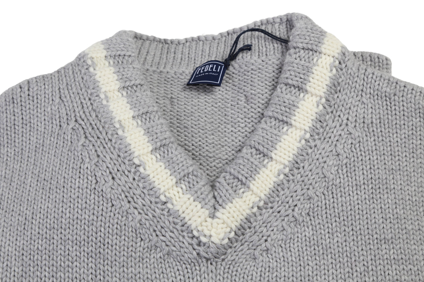 Fedeli Virgin Wool V-Neck Knit Sweater